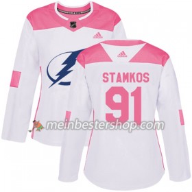 Tampa Bay Lightning Steven Stamkos 91 Adidas 2017-2018 Weiß Pink Fashion Trikot Authentic - Dame